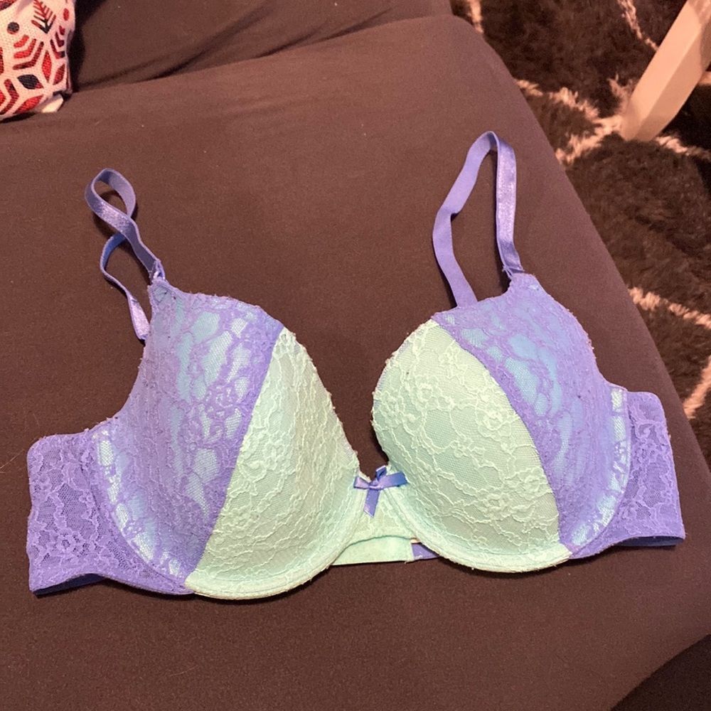 EUC VS Teal and Blue Lightly Lined Demi 36C